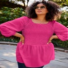 Smocking Blouson Sleeve Blouse image number 0