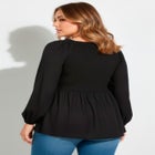 Smocking Blouson Sleeve Blouse image number null