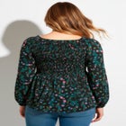 Smocking Blouson Sleeve Blouse image number null