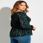 Smocking Blouson Sleeve Blouse image number null