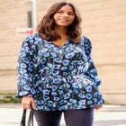 V Neck Blouson Elastic Waist Blouse image number null