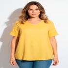 Openwork Trim Short Sleeve Top image number null
