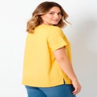 Openwork Trim Short Sleeve Top image number null