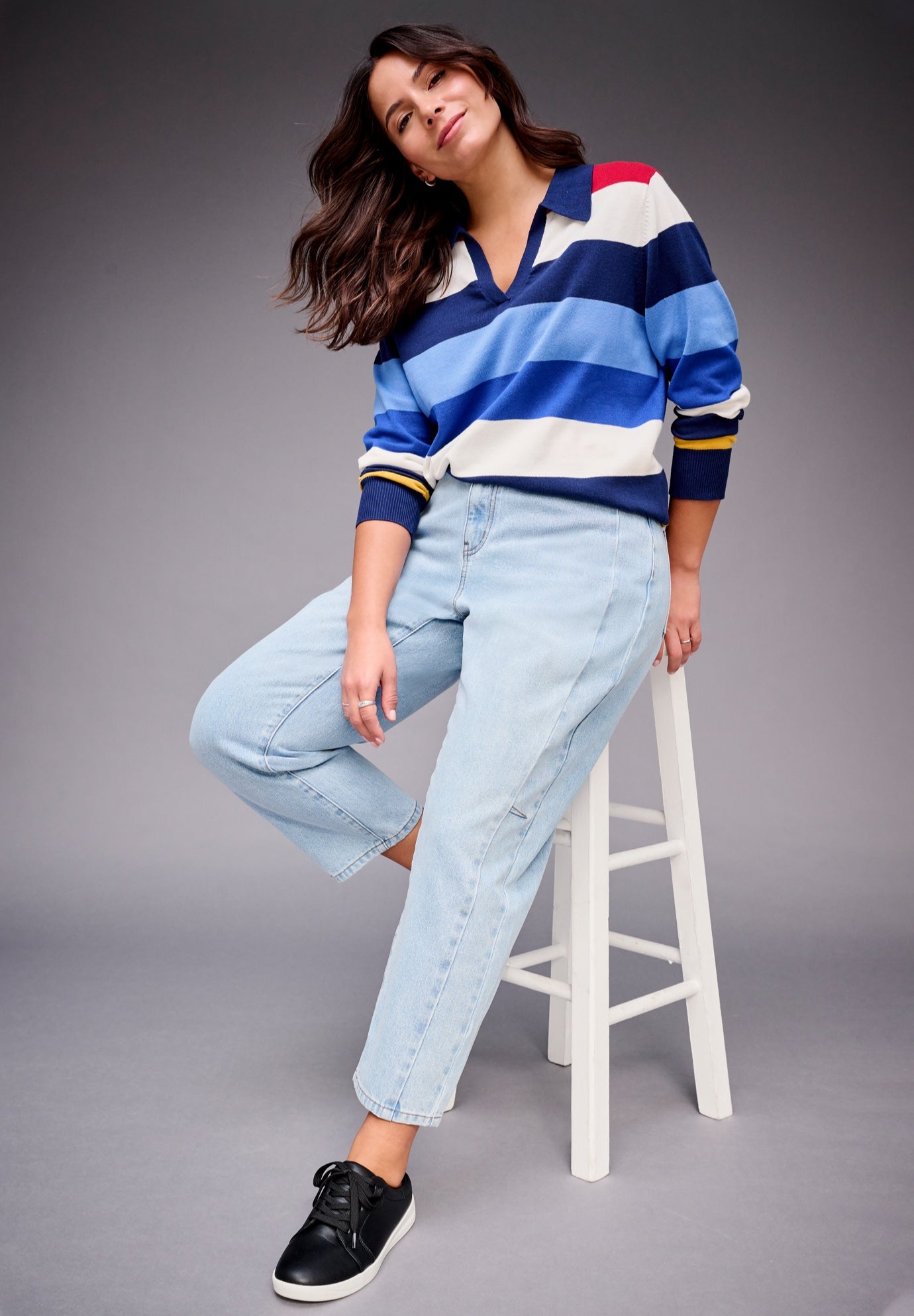 Color Block Polo Sweater image number 2