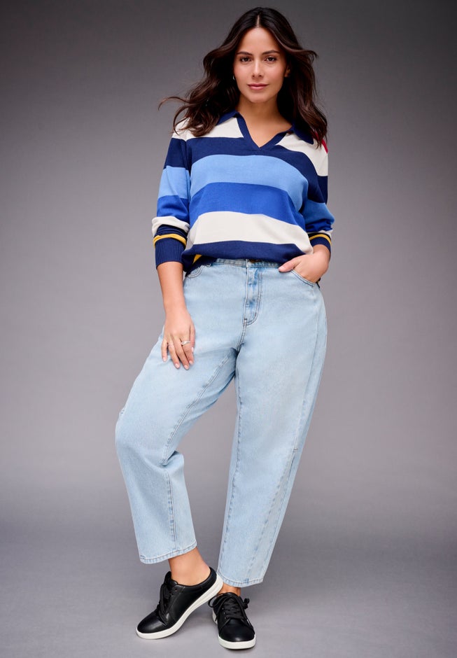 Color Block Polo Sweater image number 1