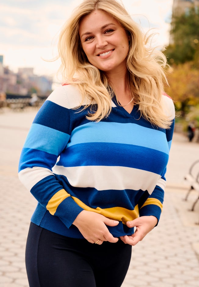 Color Block Polo Sweater image number 1