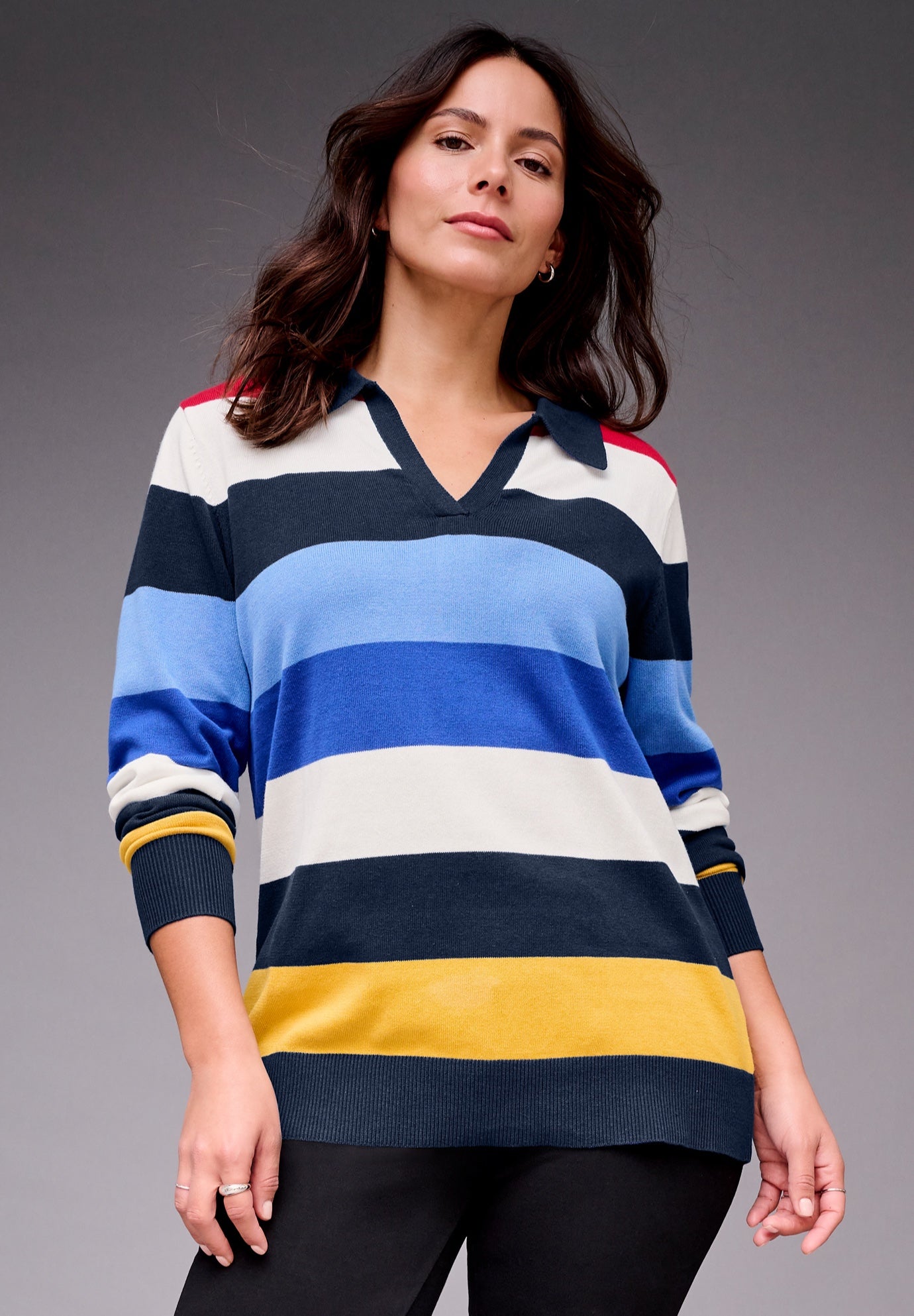 Color Block Polo Sweater image number 0