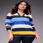 Color Block Polo Sweater image number null