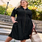 Smocked Zip Front Dress image number null