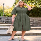 Smocked Zip Front Dress image number null