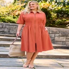 Smocked Zip Front Dress image number null