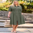 Smocked Zip Front Dress image number null