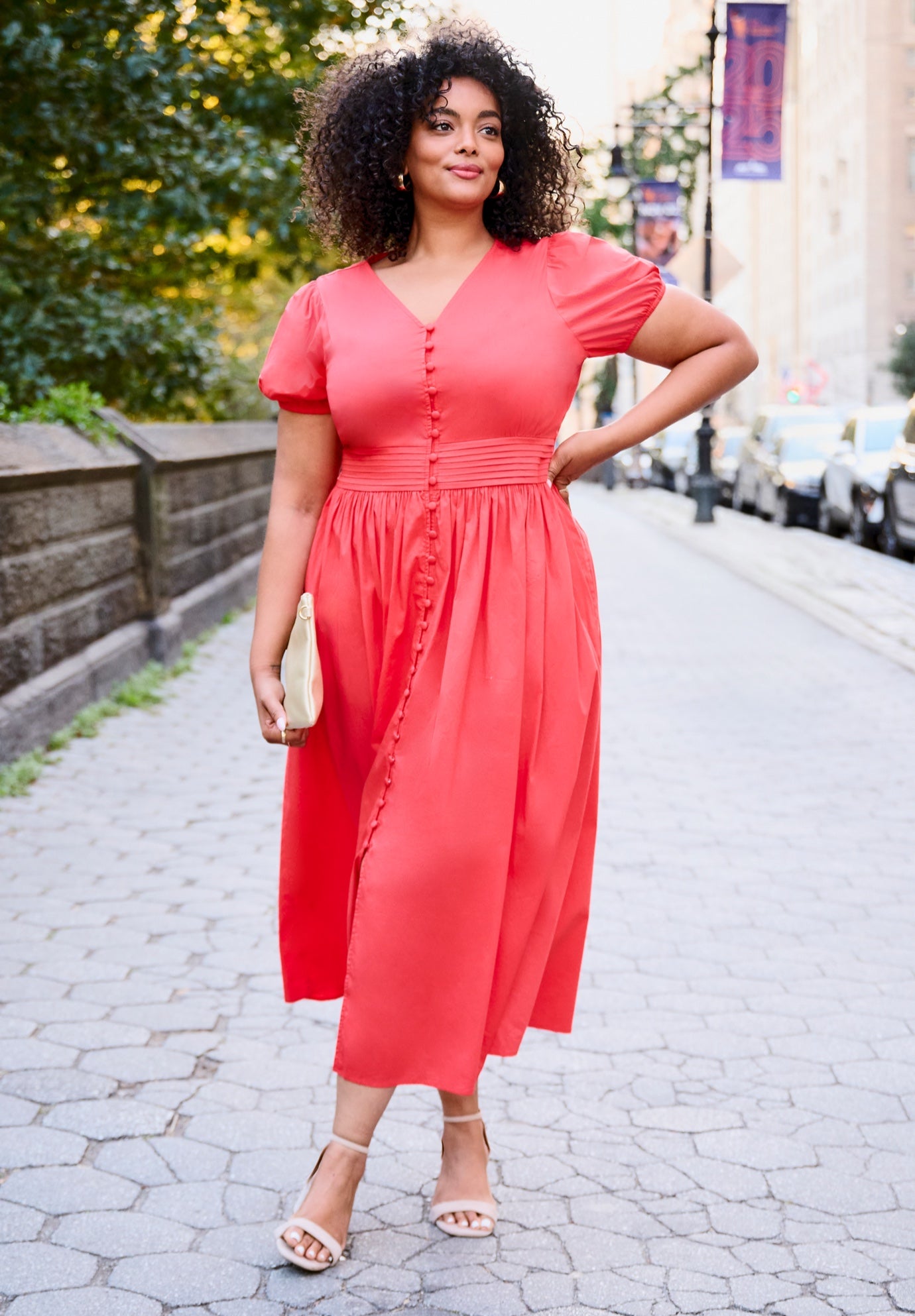 Button Front Midi Dress image number 1