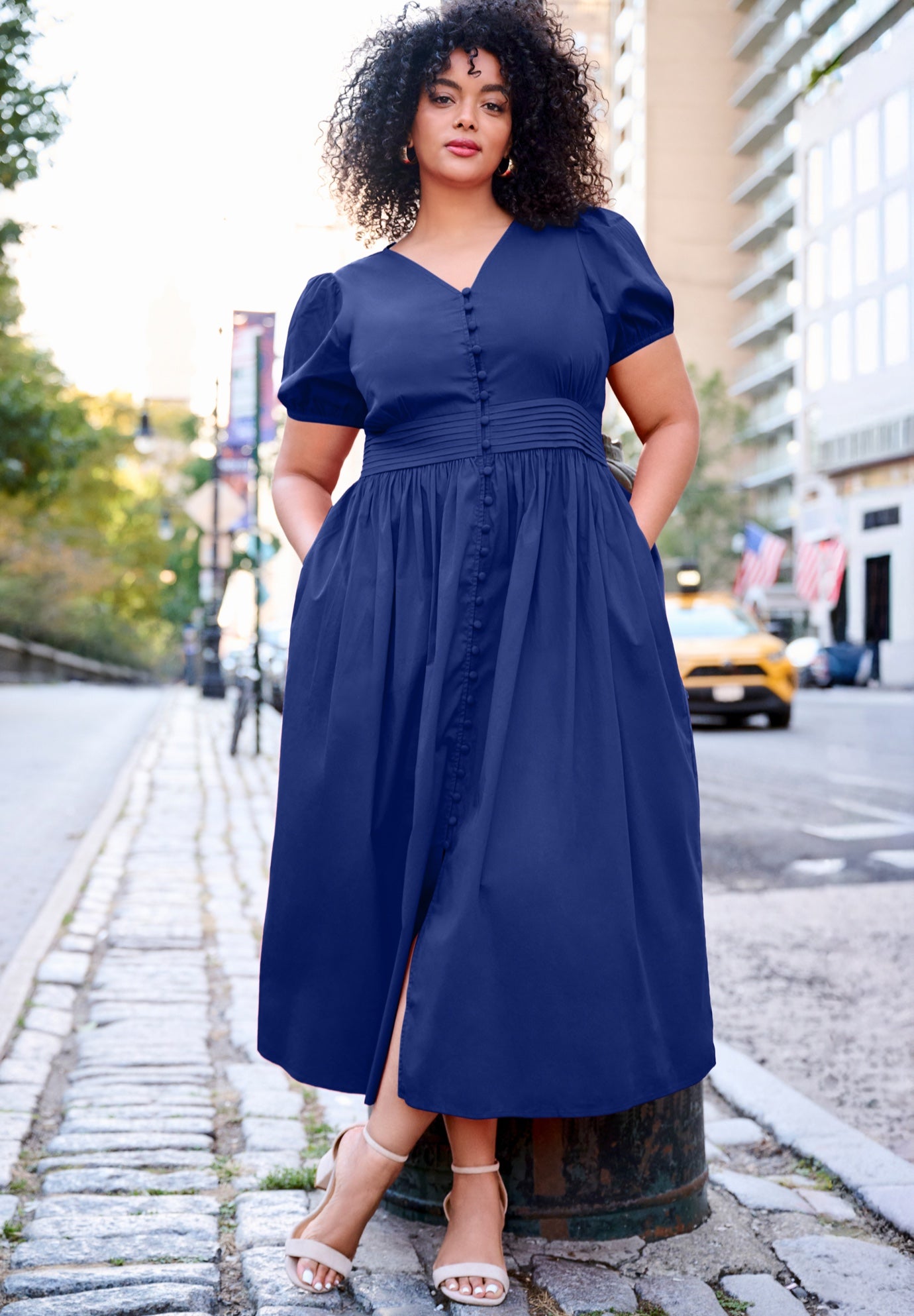 Button Front Midi Dress image number 0