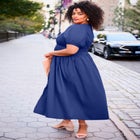 Button Front Midi Dress image number null