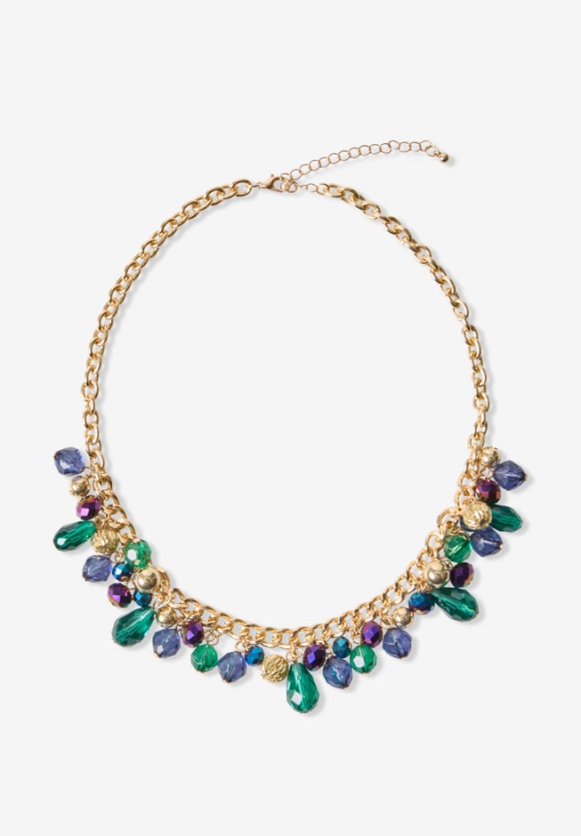 Goldtone and Gemstone Necklace image number null
