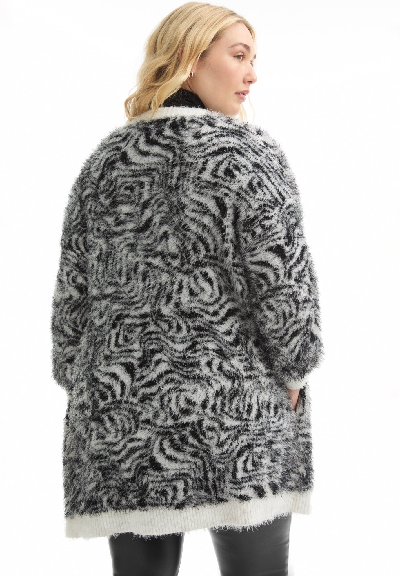 Leopard-Print Eyelash Cardigan image number 1
