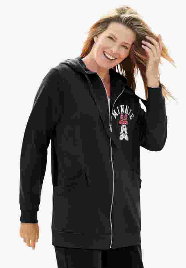 Disney Women's Zip Up Fleece Hoodie Minnie Mouse image number 0