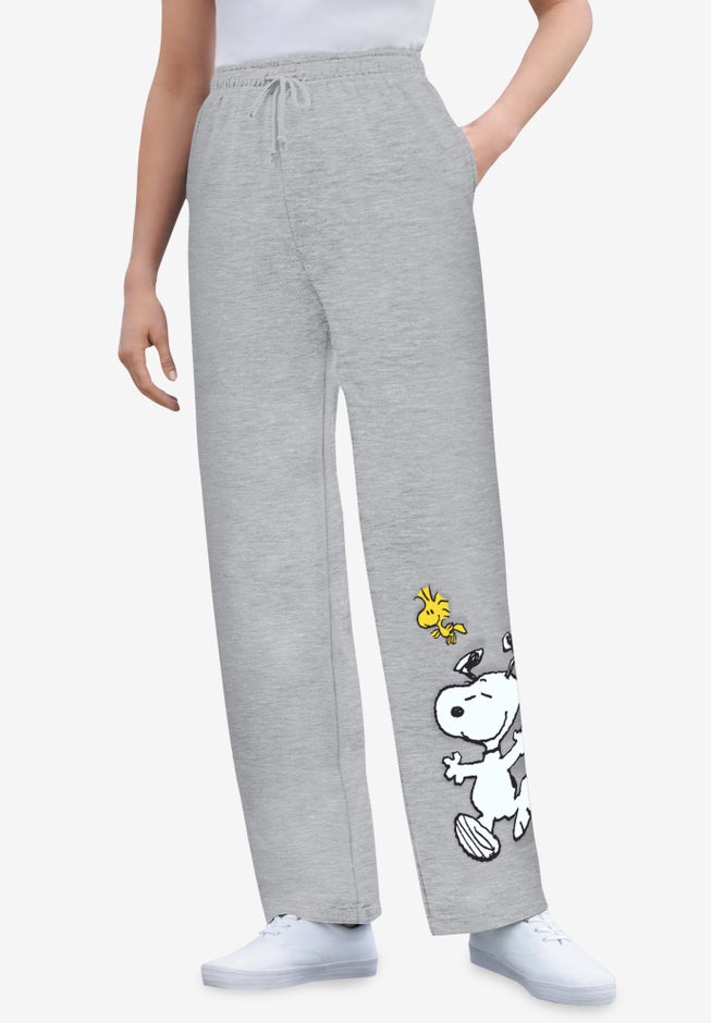 Peanuts Heather Grey Snoopy Woodstock Fleece Sweatpants image number 0