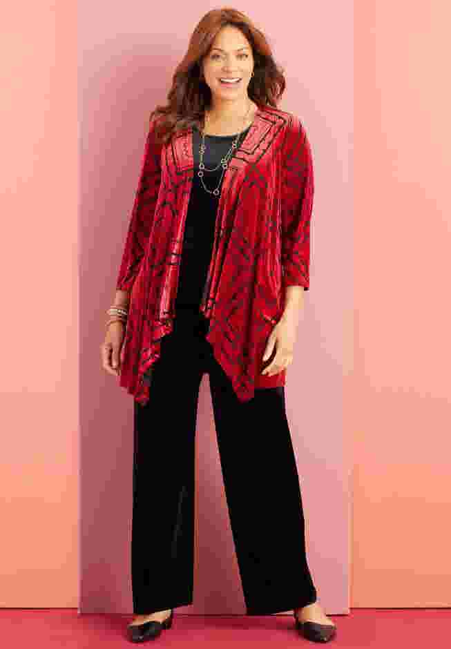 AnyWear Velvet Wide Leg Pant image number 4