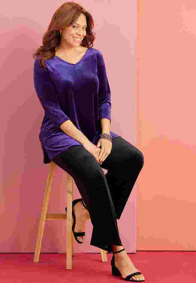 AnyWear Velvet Wide Leg Pant image number 5