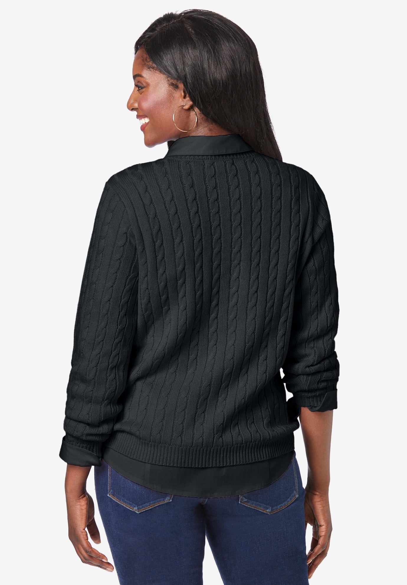 Cable Crewneck Sweater image number 1