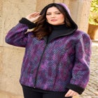 Printed Fleece Coat with Sherpa Lining image number 3