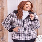 Printed Fleece Coat with Sherpa Lining image number 2