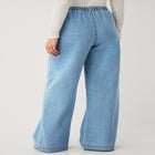 Elastic Waist With Drawstring Wide Leg Jeans image number null