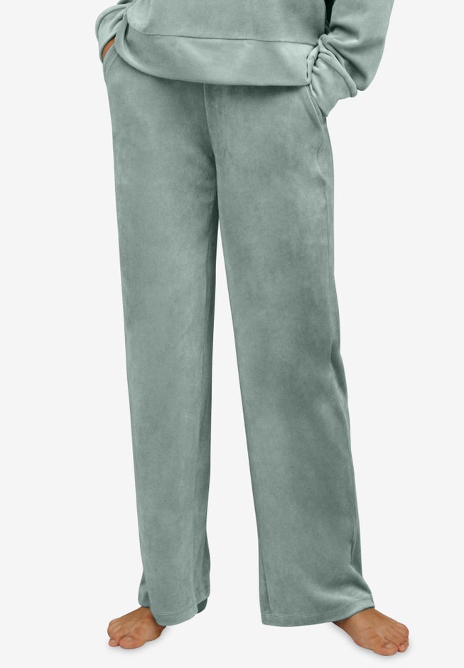 Wide Leg Velour Lounge Pants image number 0