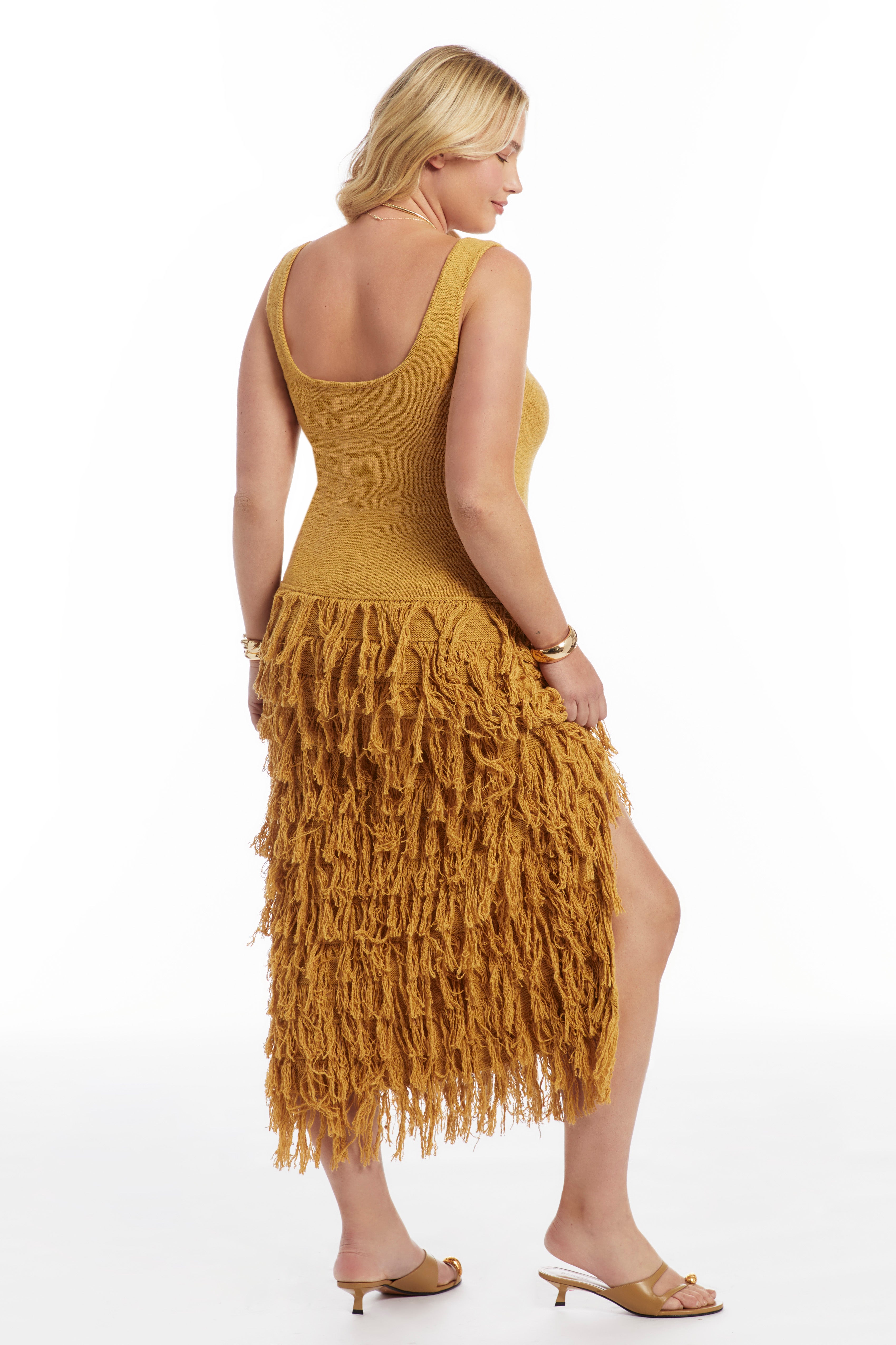 Sweater Fringe Maxi Dress image number 3