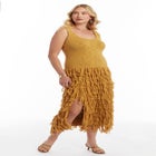 Sweater Fringe Maxi Dress image number null