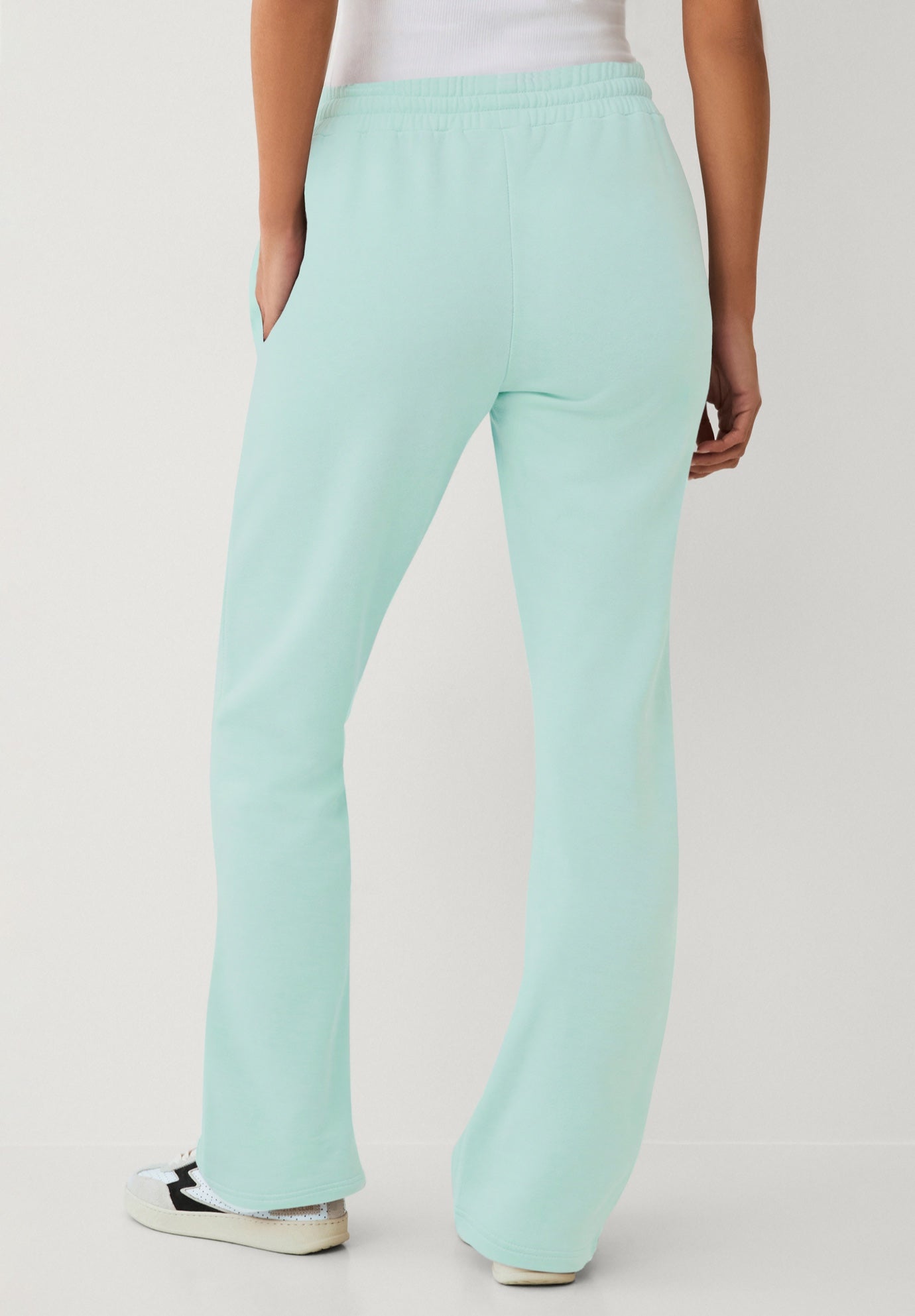 Fleece Bootcut Sweatpants With Drawstring Elastic Waistband image number 1