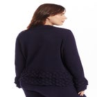 Ruffled Peplum Cardigan Sweater image number null
