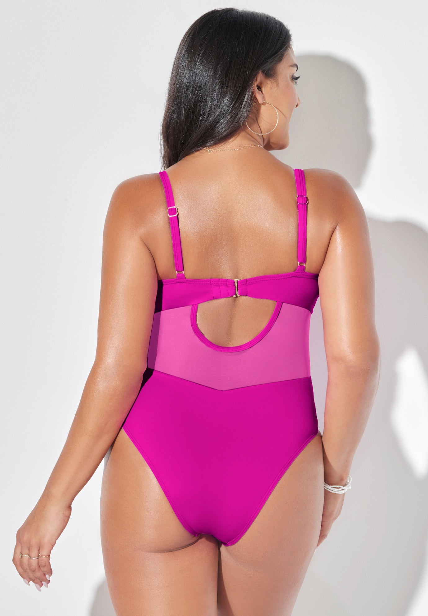 Cup Sized Mesh Underwire One Piece Swimsuit image number 1