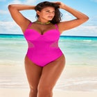Cup Sized Mesh Underwire One Piece Swimsuit image number 0