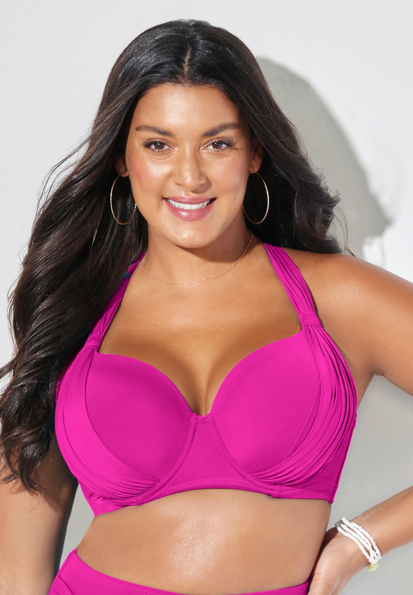 Bra Sized Drape Front Underwire Bikini Top image number 6