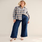 Mid-Rise 5-Pocket Wide-Leg Stretch Jeans image number null