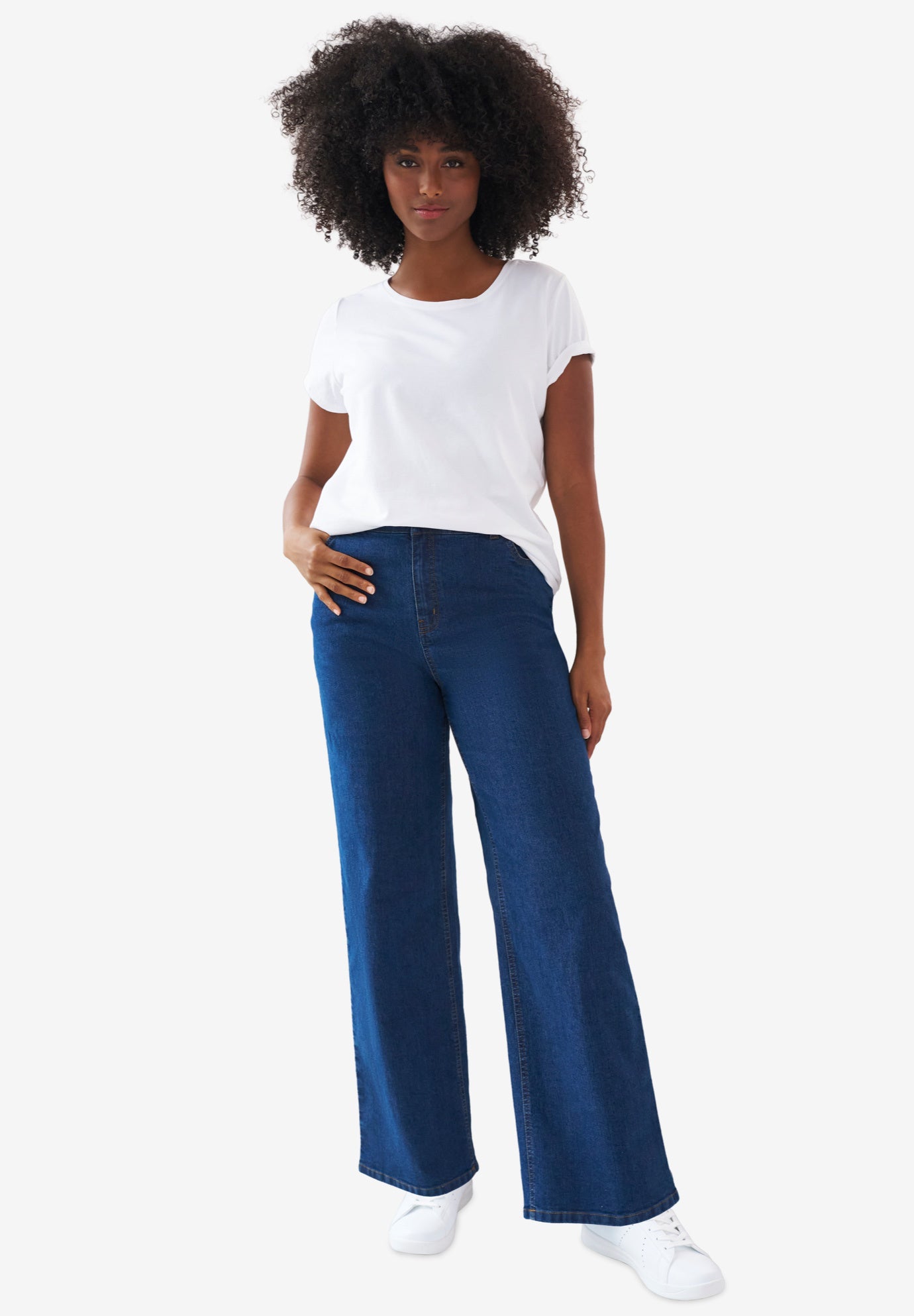 Stretch High-waist Wide Leg Jeans image number 0