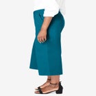 Stretch Cotton Chino Wide-Leg Crop image number null