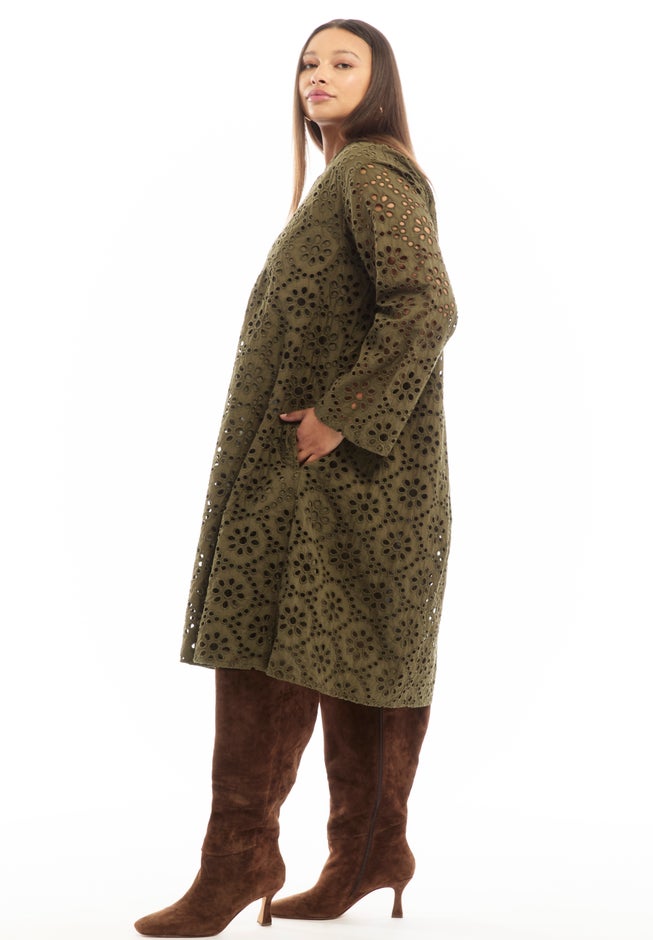 Eyelet Midi Shirtdress image number 1