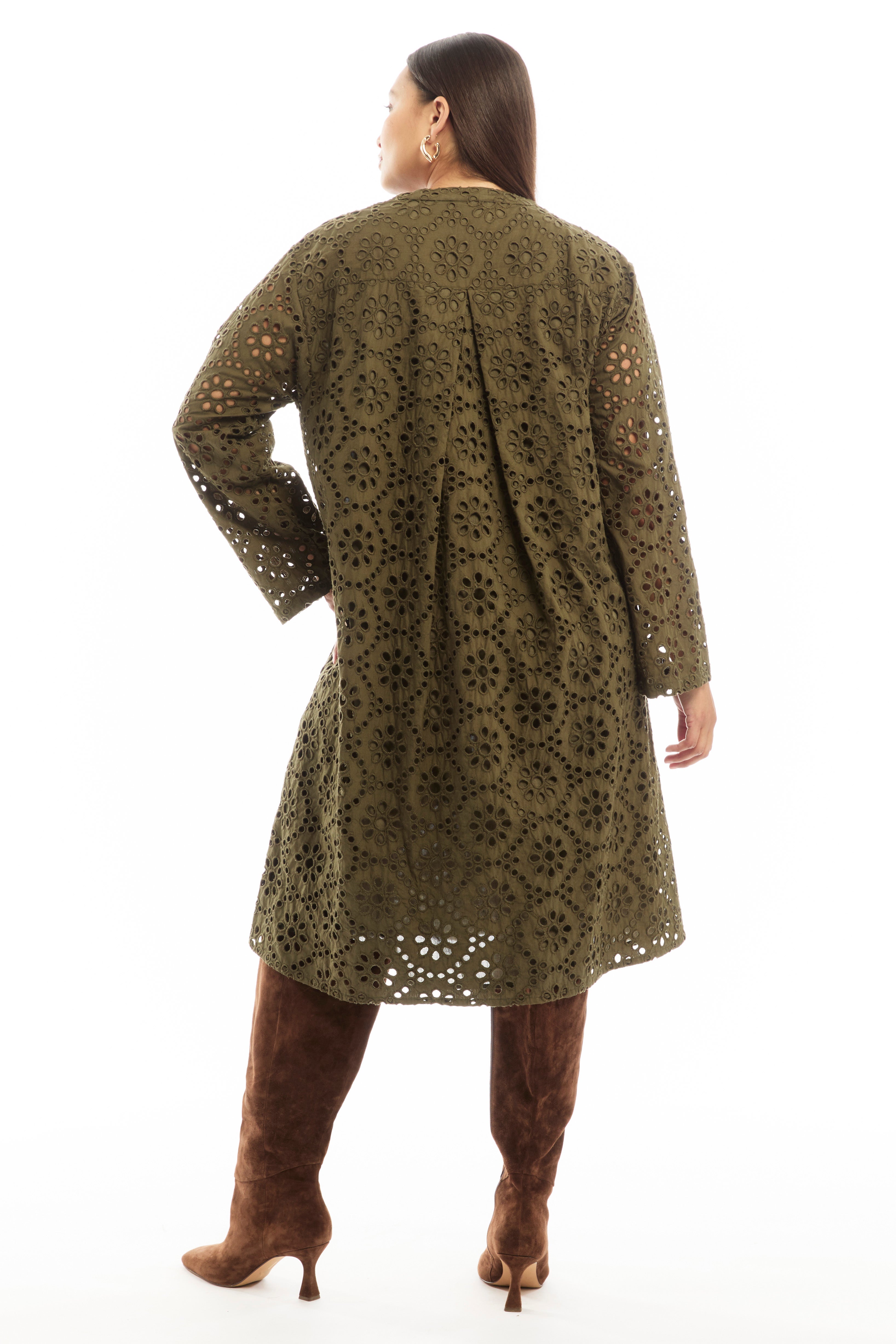 Eyelet Midi Shirtdress image number 2