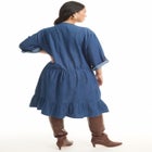 Ruffled Denim Dress image number null
