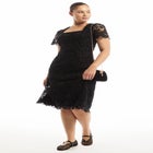 Square-Neck Lace Midi Dress image number 0