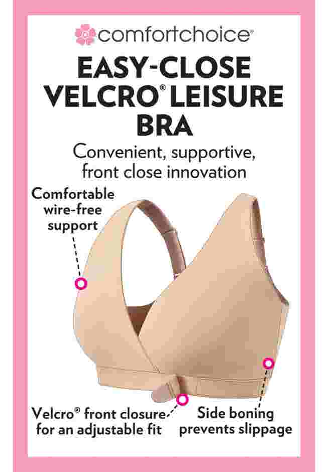 Comfort Choice® Velcro Crossover Wireless Lounge Bra image number 4