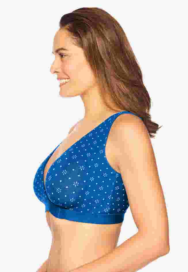 Comfort Choice® Velcro Crossover Wireless Lounge Bra image number 2