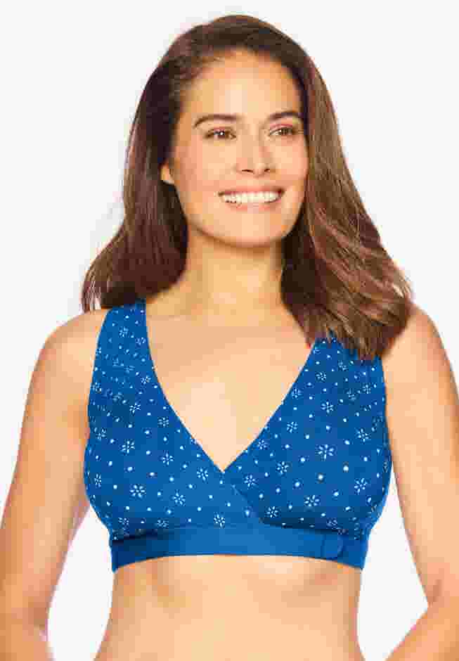 Comfort Choice® Velcro Crossover Wireless Lounge Bra image number 0