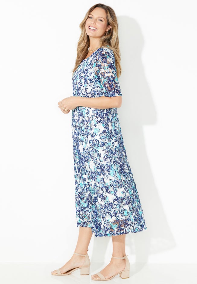 Stretch Lace Fit & Flare Dress image number 2