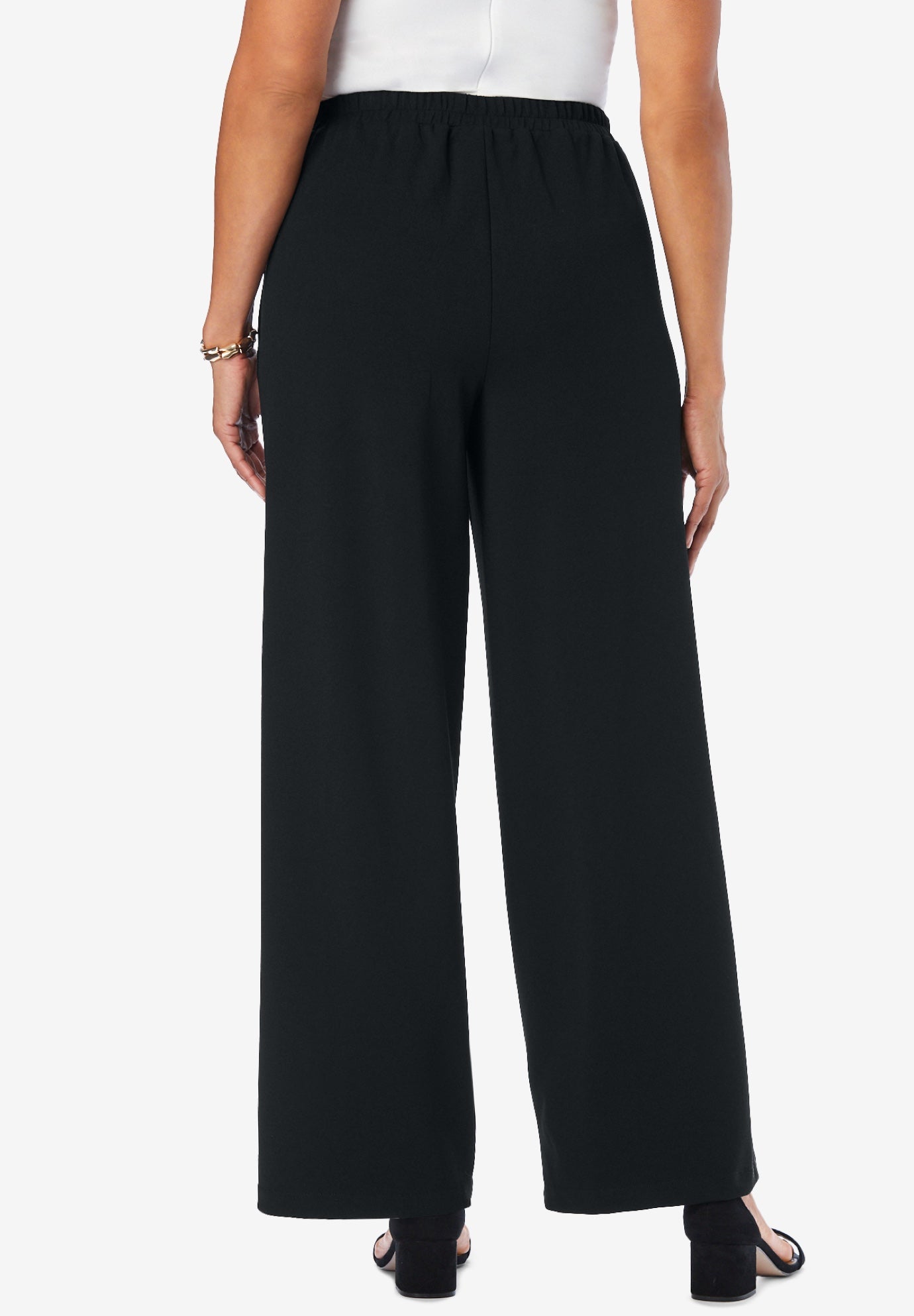 Stretch Knit Crepe Wide Leg Pant image number 2