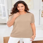 Fine Gauge Crewneck Knit Shell image number null